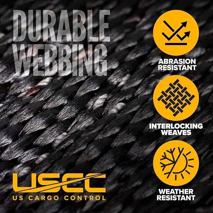 US Cargo Control Twisted Snap Hook Ratchet Strap 2 Inch x 8 Foot, 10,000 LBS Break Strength, Car Tie Down Straps for Trailers, Tie Down Cars, Motorcycles, Race Cars - Low-Profile Ratchet