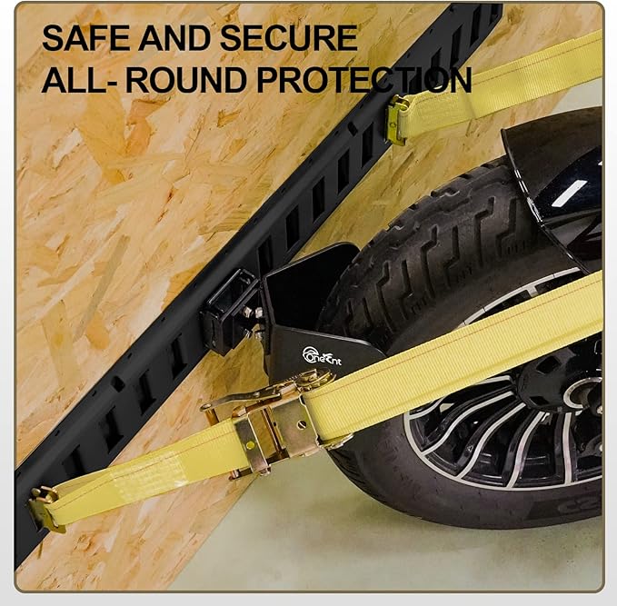 TOBUMO 4 Pack E-Track Wheel Chock for E-Track System |E Track Motorcycle Wheel chocks for Dirt Bikes|E-Track Accessories for Enclosed Trailer E-Track Wall Mount Motorcycle Tire for Garages Trailers