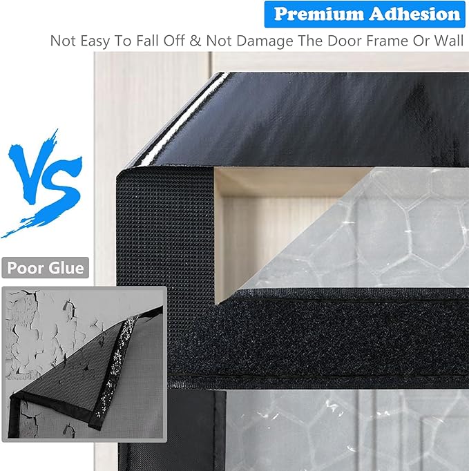RELIANCER Magnetic Thermal Insulated Door Curtain,Waterproof EVA Door Cover,Fit Doors Size Up to 46"x82",Temperature Protection Insulated Doorway Curtain Partition,Patio Self-Closing Doors Net Screen