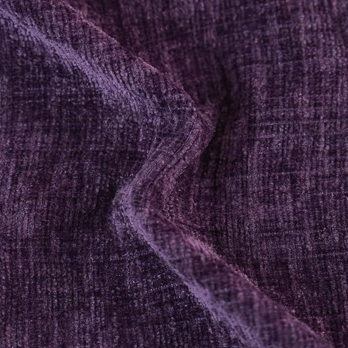CaliTime Decorative Couch Throw Pillow Covers 16 X 16 Inches Plum Purple | Pack of 2, Cozy Chenille Cushion Cases, with Pom Poms for Sofa Bed Living Room Farmhouse Home