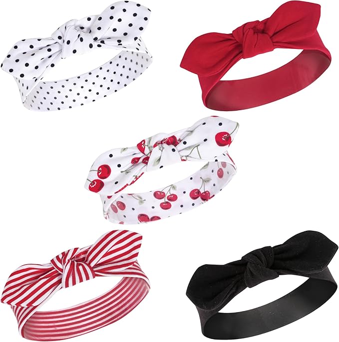 Hudson Baby Cotton and Synthetic Headbands, Size 0-24 Months
