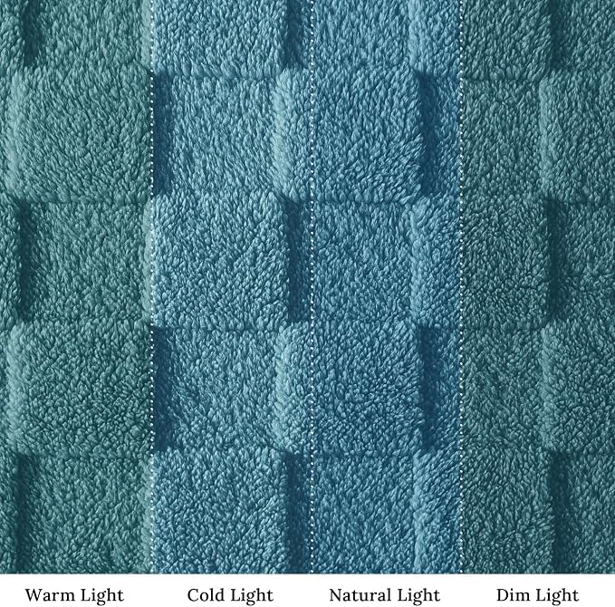 Exclusivo Mezcla 3D Checkered Fleece Queen Blanket for Bed, Slate Blue | Super Soft and Cozy Fluffy Blanket, Lightweight, Breathable, Decorative Blanket for Living Room, Bedroom, All Season, 90"x90"
