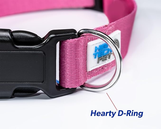 MS-5 Automatic Pet Door Collar, Genuine High Tech Pet Brand Dog Collar for Power Pet Doors - Deluxe Strap (Pink, Large) - DC-PNK-MS5-L
