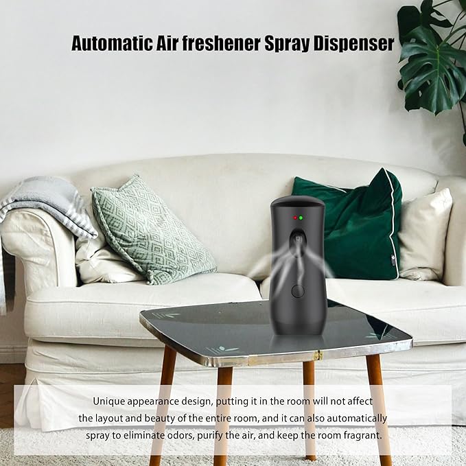 (4-Pack) Auto Air Freshener Spray Dispenser Free Stand or Wall Mounted Automatic Aerosol Aroma Machines are Widely Used in Hotels, Bedrooms, Airports, Bathrooms, Offices, Commercial Places (Black 001)