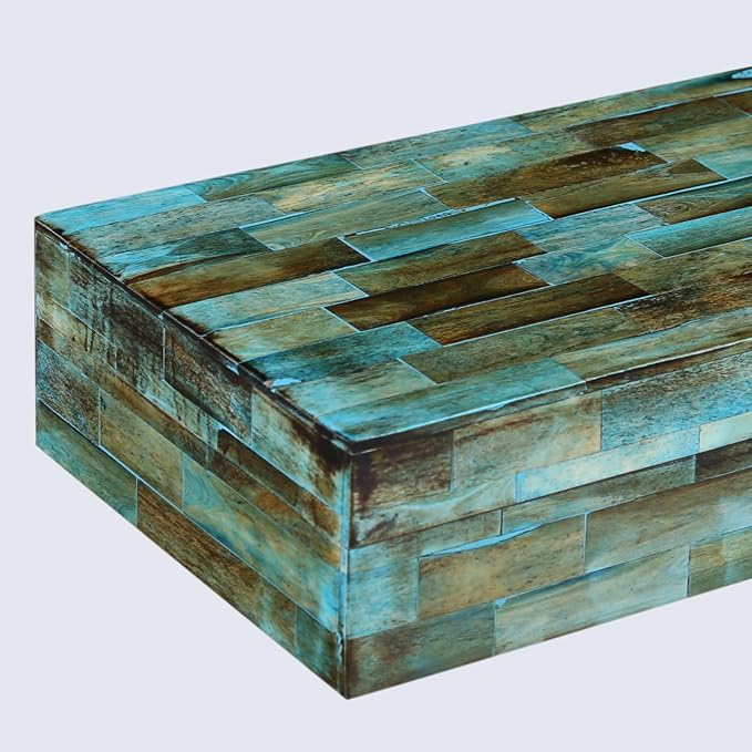 Handicrafts Home Decorative Storage Box with Lid- 8x5x2” Small Keepsake, Trinket Box, Memory Box- Decorative Boxes for Home Decor, Centre Table, Giftable Storage Accent- Verdigris