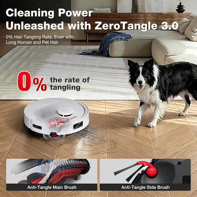 YEEDI M12 PRO Gen2 Robot Vacuum & Mop, 25000Pa Powerful Suction, LDS Laser Navigation, Auto Dust Collection & Mop Cleaning, 113°F Hot Air Dry OMNI Station, ZeroTangle 2.0 Technology, 3L Large Dust Bag