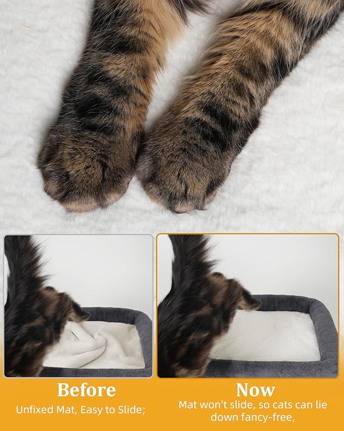 14‘’ Cat Tree Tower with Scratching Post, 20 * 16.5in Perch Bed for Large Adult Cats, Condo Cave for Indoor Small Medium Kittens, Dark Gray