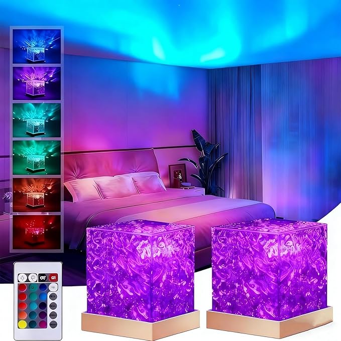 Magical Northern Lights For Your Room, Magic Northern Light, Aurora Night Light Projector With Remote Control, Color-Changing Mood Ocean Light For Home, Relaxation & Decor (16 Colors * 2, Plug-in)