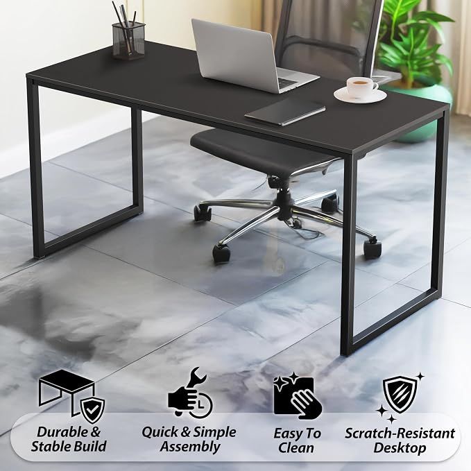 SHW Mission 48-Inch Home Office Computer Desk, Black