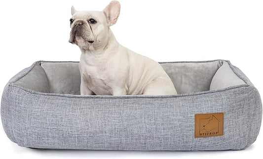 ATIFBOP Orthopedic Dog Bed, Memory Foam Dog Sofa with Removable Cover, Cooling Energy Gel. Couch, Pain Relief Pet Bed (33x23x9 inch, Grey)