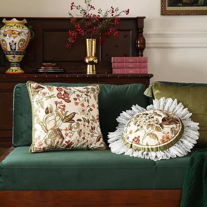 Designer Velvet Throw Pillow Covers,18"x18" Set of 2-Grace A | Pillow Cover,Concealed Zipper Design,Dragonfly Pattern,Sofas,Bedroom,Living Room,Lounge Chairs,All Season Home Decor