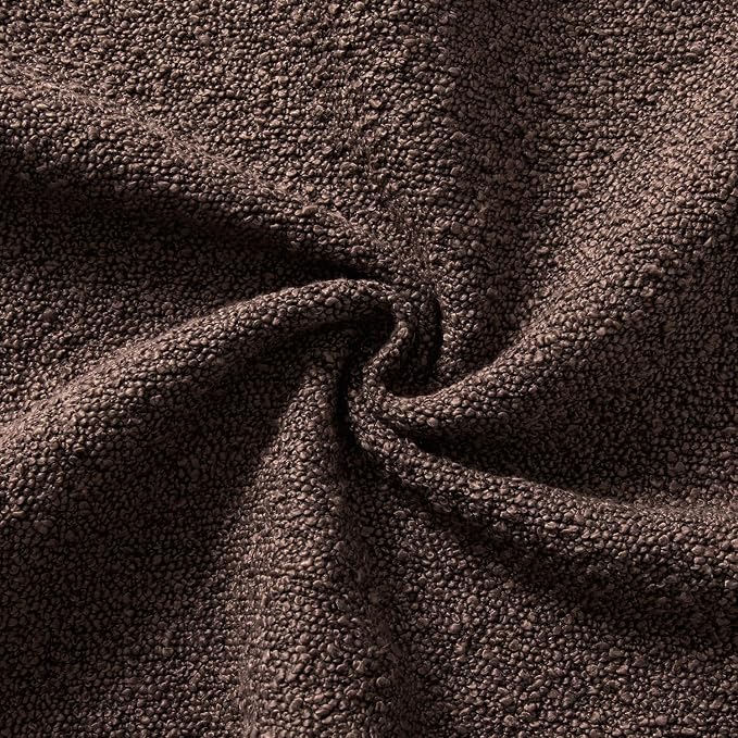 MIULEE 22x22 Decorative Euro Sham Boucle Couch Pillow Covers Cocoa Brown | Set of 2 Textured Neutral Fall Autumn Throw Pillow Covers, Accent Solid Pillowcases, Sofa Living Room Home Decor
