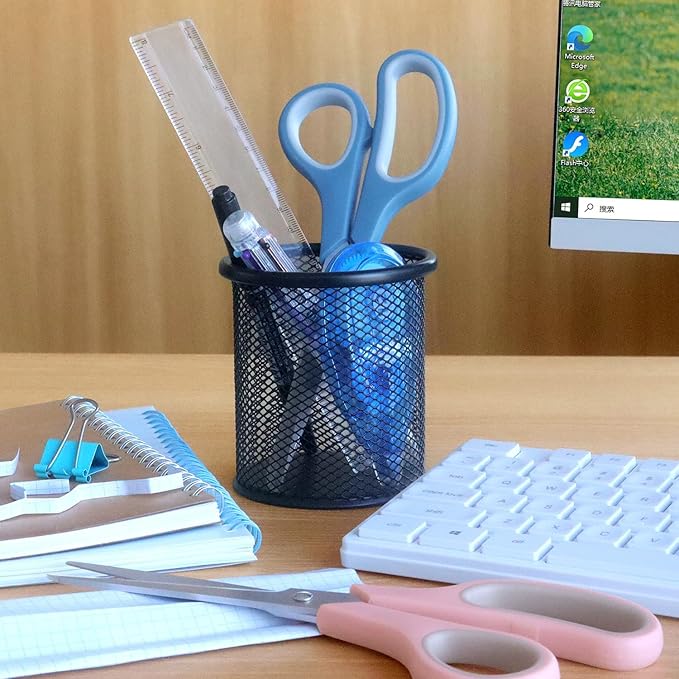 Scissors 8.5 Inch scissors all purpose Bulk Set of 3, Scissors for Office Home School Craft Supplies, Soft Comfort-Grip Right/Left Hand