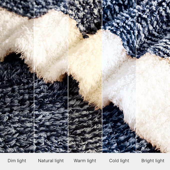 Soft Throw Blanket for Couch-Cozy Reversible Knitted Blankets | Lightweight Warm Fluffy Decor for Women, Mom, Her & Girls, Sofa, Chair, Bed, 50x60in, Cationic Dyeing Navy Blue