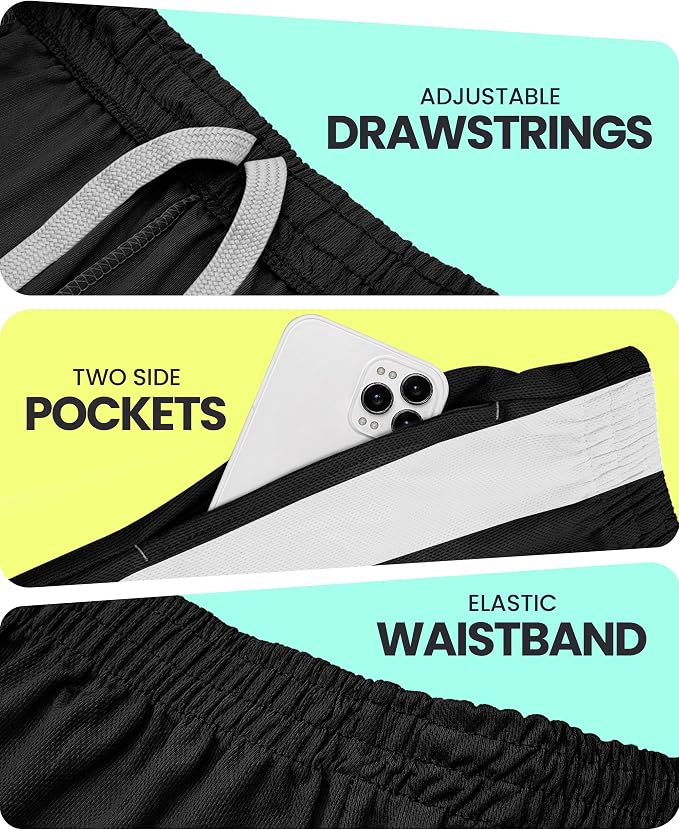 Quick Dry Knit Men's Athletic Shorts Loose-Fit Running Workout Gym Shorts