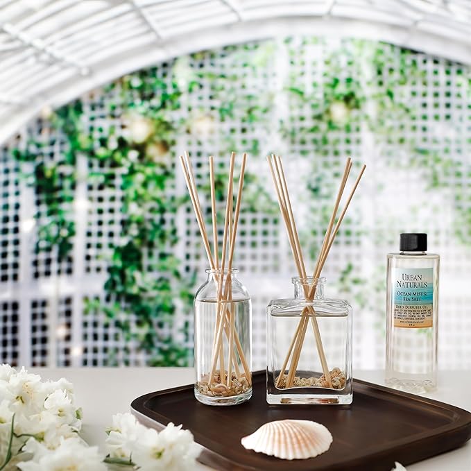 Urban Naturals Gardenia Scented Oil Reed Diffuser Refill | Includes a Free Set of Reed Sticks! Jasmine, Ylang Ylang, Tuberose & Amber Notes, 4 oz (2 Pack)