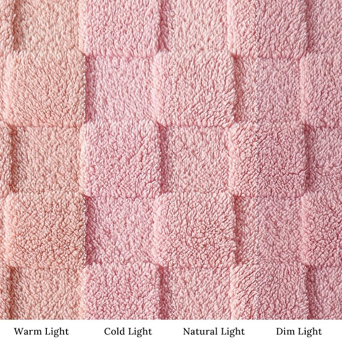 Exclusivo Mezcla 3D Checkered Fleece King Blanket for Bed, Pink | Super Soft and Cozy Fluffy Blanket, Lightweigh and Breathable Blanket for Living Room, Bedroom, Decor, All Season, 104"x90"