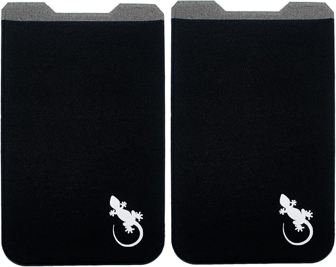 Phone Wallet - Adhesive Card Holder - Cell Phone Pouch - Stick on Lycra Pocket by Gecko - Carry Credit Cards and Cash