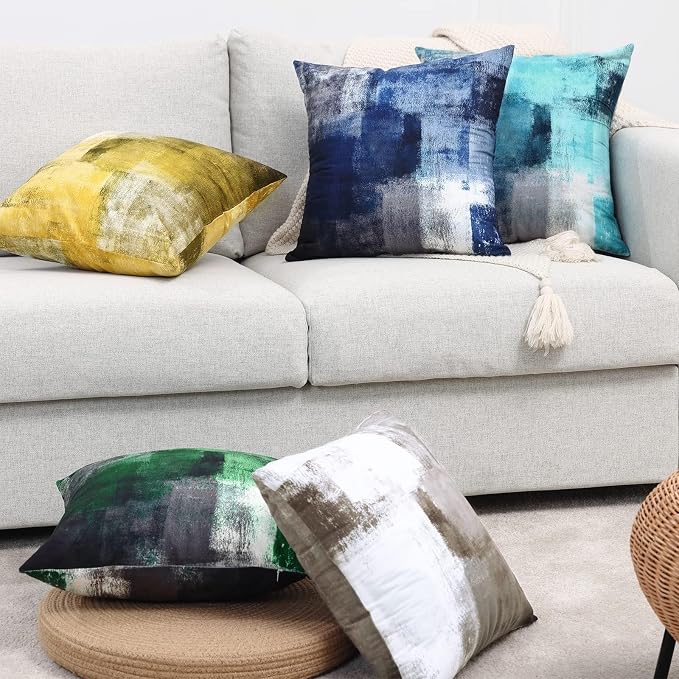 Throw Pillow Covers for Couch, 26x26 Inch, 2 Pack, Blue | Decorative Throw Pillow Covers Cushion Covers for Couch Bedroom Sofa Living Room