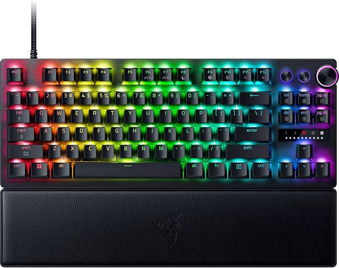 Razer Huntsman V3 Pro TKL 8KHz Esports Gaming Keyboard, Black | Analog Optical Switches Gen 2, 8KHz Polling, Razer Snap Tap, Rapid Trigger, Adjustable Actuation, Media Controls