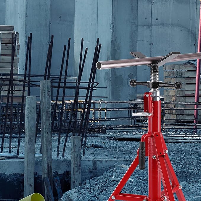 V Head Pipe Jack Stands for Welding, 28-52 Inch Adjustable Height, 1/8" to 12" Pipe Capacity, 2500 LB Heavy Duty Carbon Steel Body More Durable, Folding Portable Pipe, Steel Welding Stand