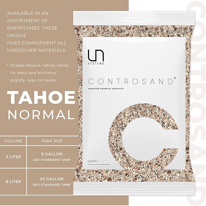 UNS Controsand - Tahoe, 3L - Natural Freshwater 3-5 mm Neutral Gravel - Decorative Small Rocks for Aquascaping Planted Tank - Aquarium Terrarium Substrate for Betta, Shrimp, Fish, Reptile Decor