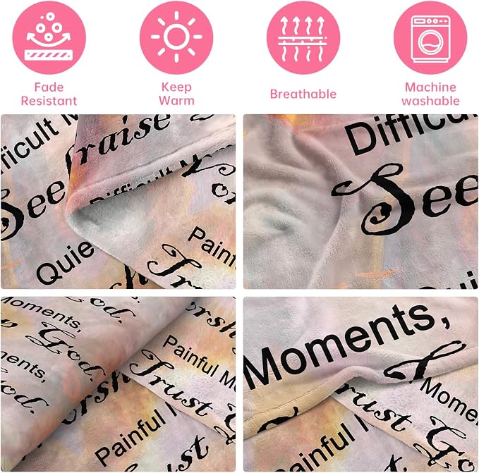 Christian Faith Blankets - Soft Throw, Personalized 60"x80", Religious & Spiritual Gifts for Women & Men