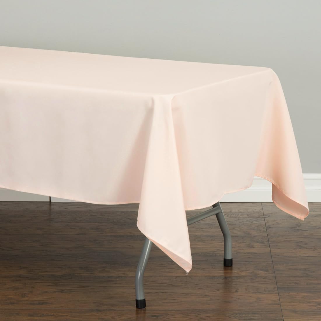 2 Pack Peach Rectangular Tablecloths 60 x 102 Inches for 6 Feet Rectangle Banquet Tables with Half-Drop - Stain and Wrinkle Resistant Polyester Fabric Cloth Table Covers for Party, Wedding