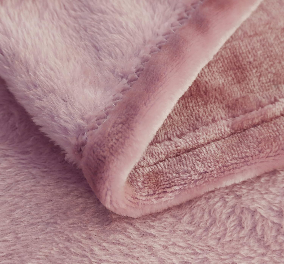 Flannel Fleece Blanket Luxury Twin XL Size, Dusty Pink, 66x90 inches