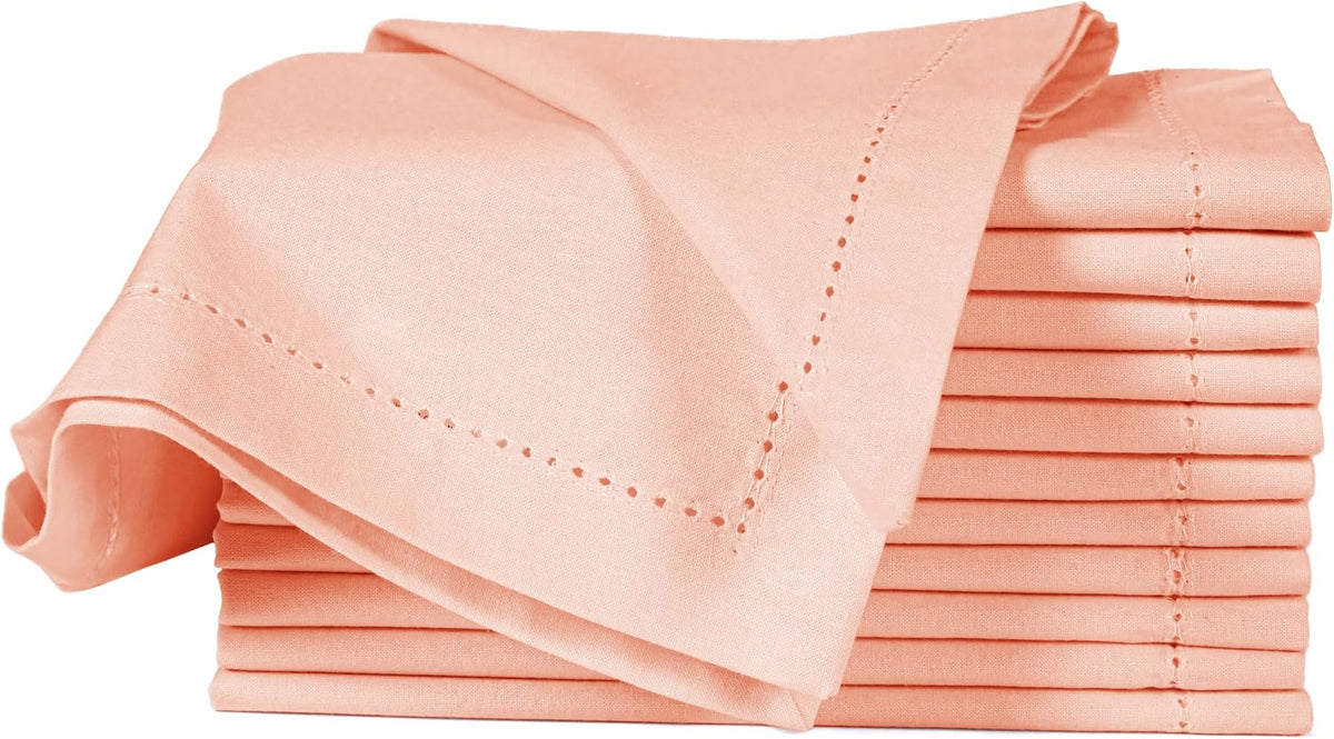 Peach Cotton Cloth Napkins, 18x18 in., 12-Pack