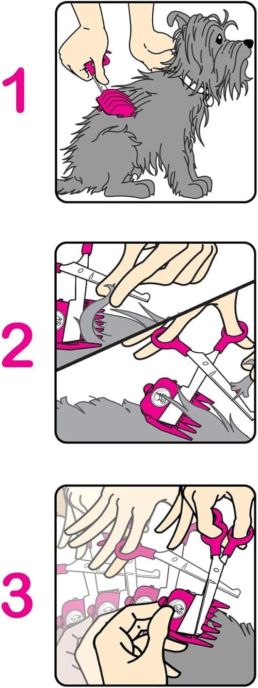 Silent Pet Grooming Kit for Dog, Cat and All Pet Grooming - A Quiet Alternative to Electric Clippers for Sensitive Pets (Left-Handed Pink)