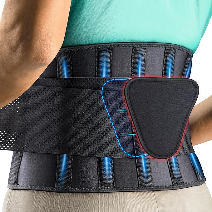 FEATOL Back Support Belt for Men & Women,Lumbar Belt for Lower Back Pain,Breathable Back Brace with Lumbar Pad for Scoliosis, Herniated Disc, Sciatica, Heavy Lifting & Working(Waist Size:68"-74.8")