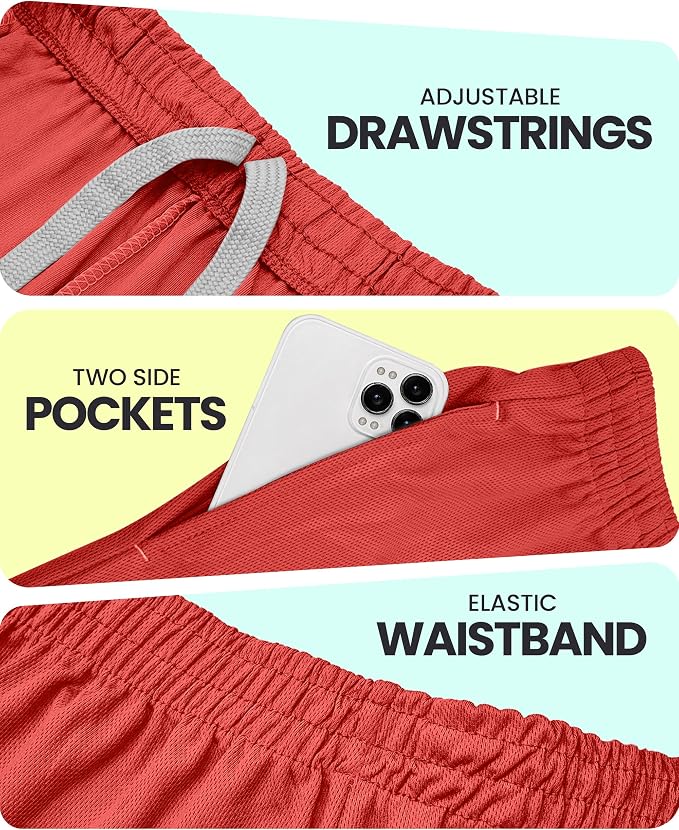 Quick Dry Knit Men's Athletic Shorts Loose-Fit Running Workout Gym Shorts