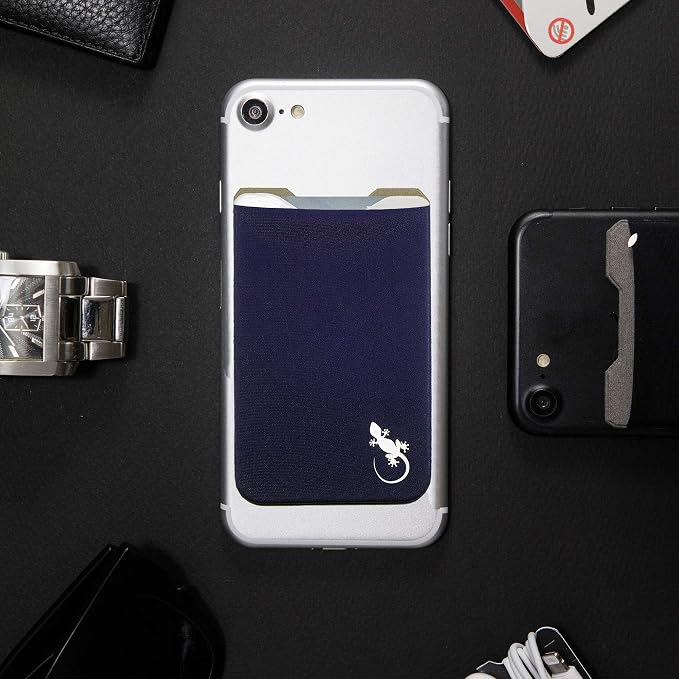Phone Wallet - Adhesive Card Holder - Cell Phone Pouch - Stick on Lycra Pocket by Gecko - Carry Credit Cards and Cash