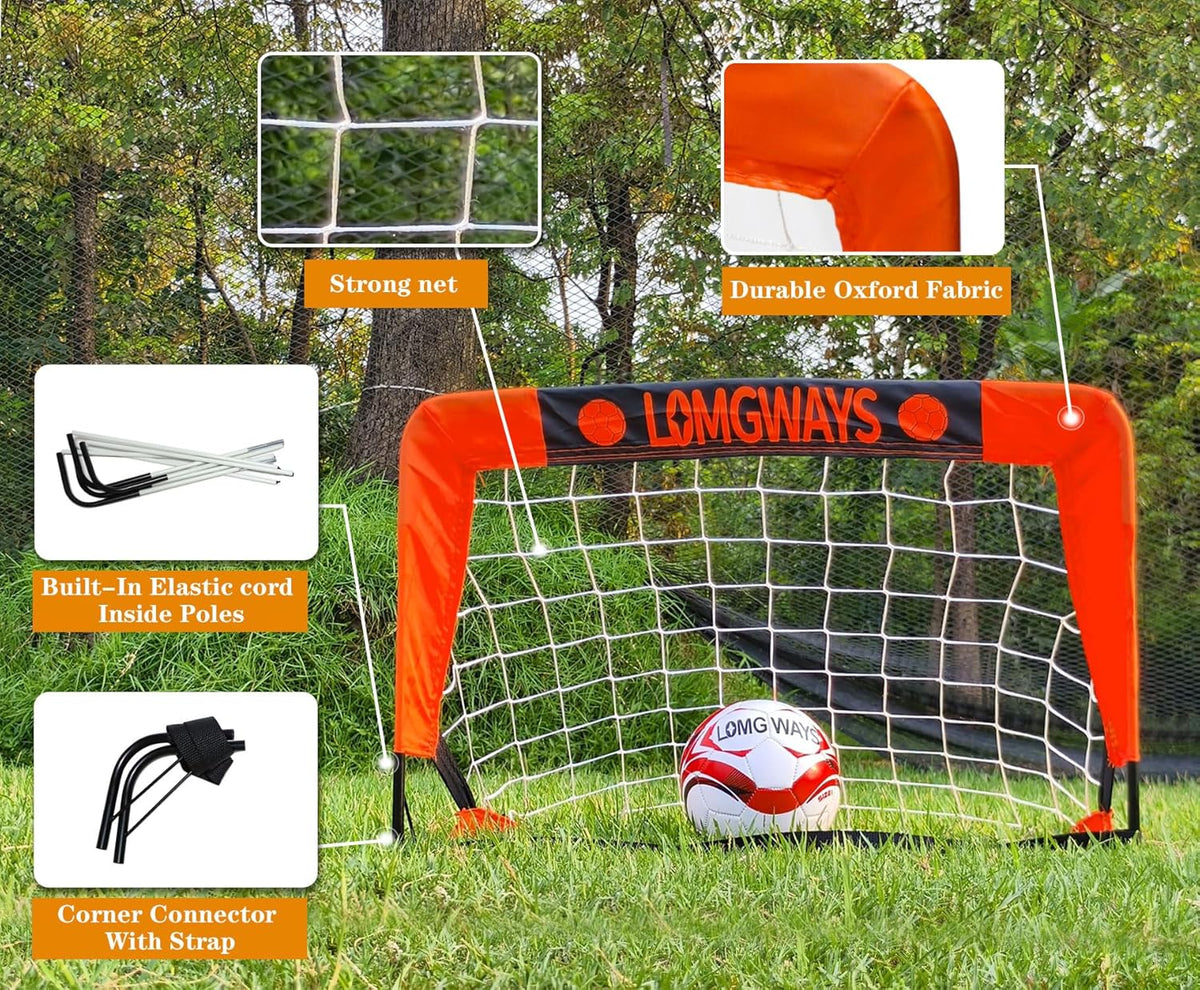 Soccer Goal - Foldable Frame Net for Kids & Youth | Indoor & Outdoor Use with Carry Bag - Easy Setup