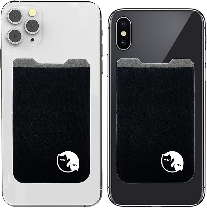 Phone Wallet - Adhesive Card Holder - Cell Phone Pouch - Stick on Lycra Pocket by Gecko - Carry Credit Cards and Cash
