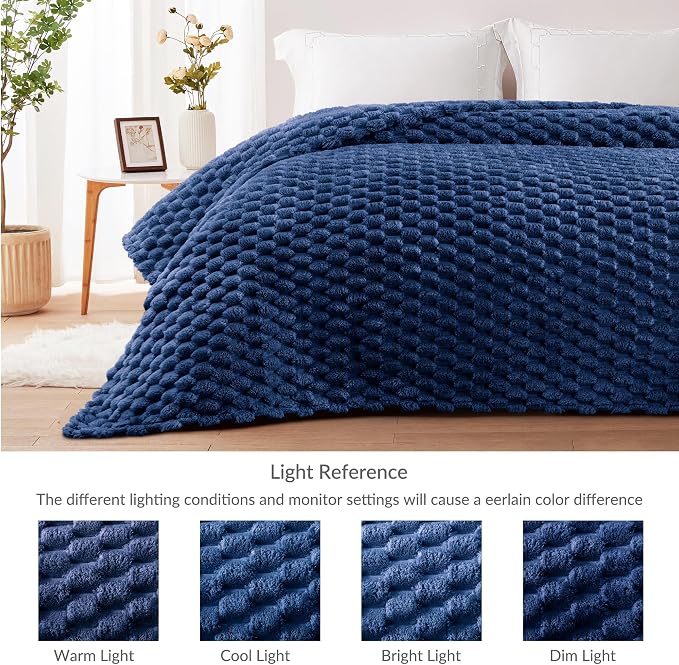 Whale Flotilla Soft Cozy 3D Fleece Throw Blanket for Couch & Bed, Navy Blue | Super Lightweight Plush Fluffy Throw, Luxury 3D Decorative All‑Season Couch Cover Blanket for Sofa & Office Chair, 50"x60"