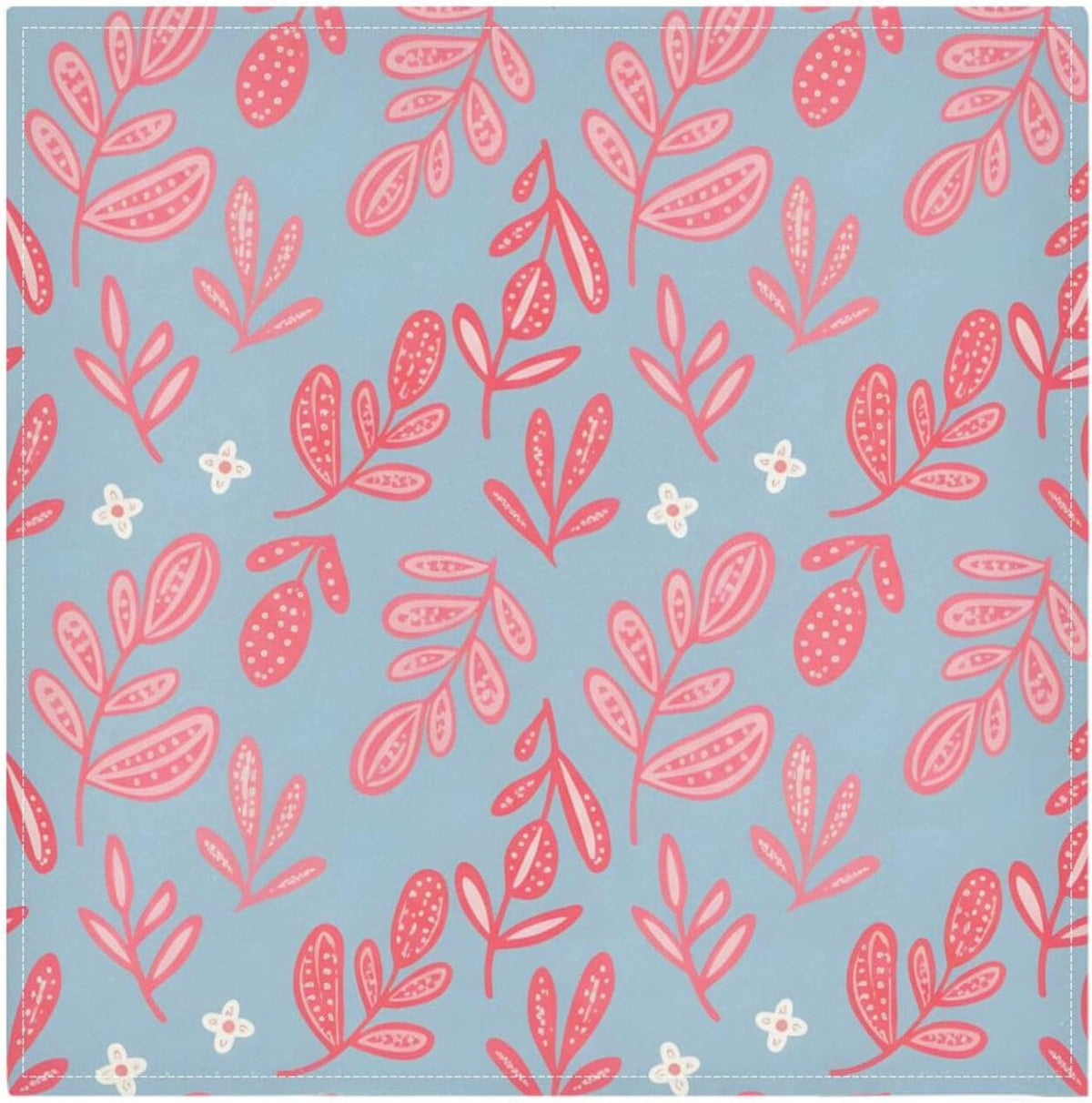 Pink Dotted Branches Pattern Cloth Napkins, Reusable Table Napkins for Parties, Home, Party Dinner Decoration, Washable, 20" x 20"