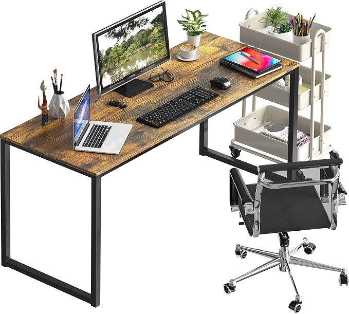 SHW Mission 48-Inch Home Office Computer Desk, Rustic Brown