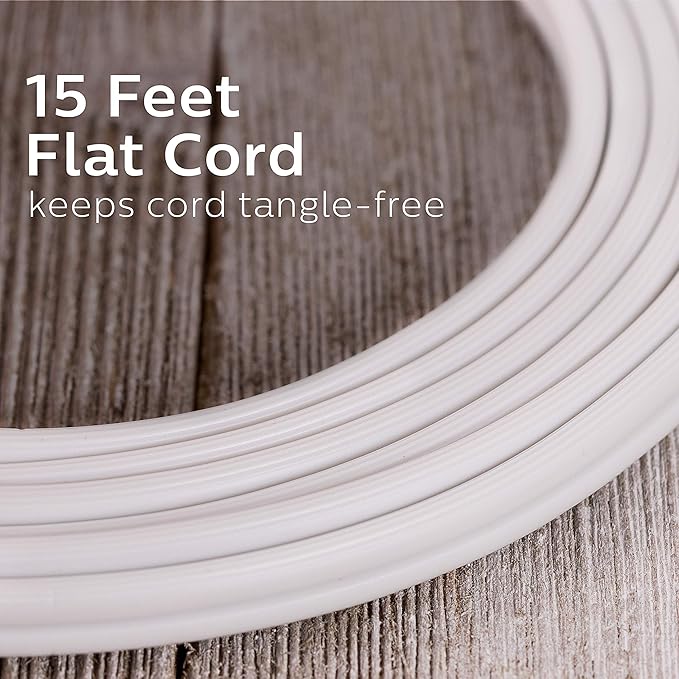 Philips Extension Cord 3-Outlet 15 Ft | Flat Plug | Safety Slide | White | Pack of 12