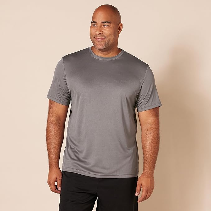 Amazon Essentials Men's Moisture Wicking Breathable Active Performance Tech Gym T-Shirts, Pack of 2