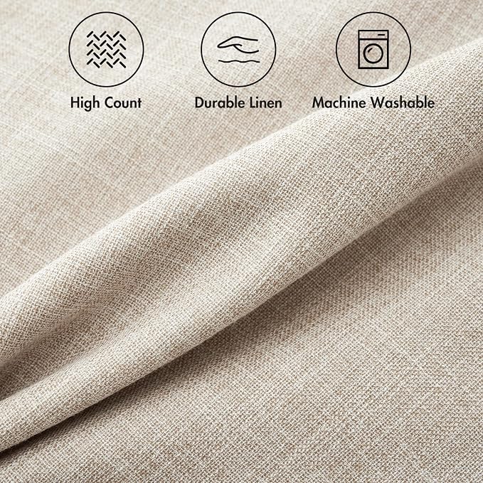 MIULEE 24x24 Inch Pack of 2 Decorative Linen Burlap Textured Euro Pillow Covers Farmhouse Boho Accent Pillowcases Spring Home Decor for Couch Sofa Bedroom Living Room Taupe