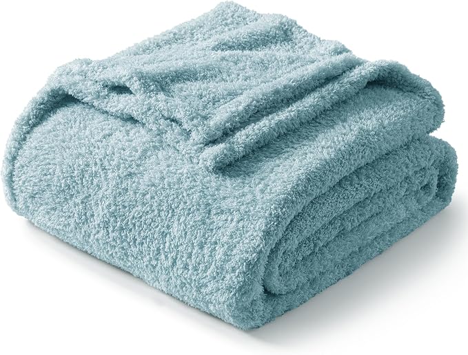 Exclusivo Mezcla Fleece Bed Blankets King Size for Bed, 90" x 104" | Super Soft and Cozy Fluffy Blanket for Women, Lightweight and Fuzzy Large Blanket for Bedroom , All Season, Slate Blue