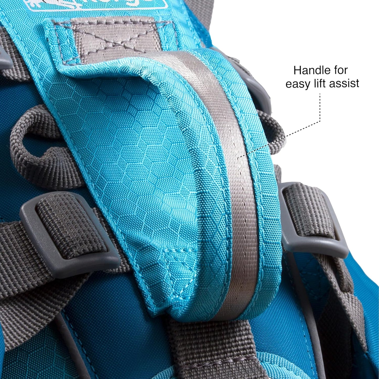 Kurgo Big Baxter Dog Backpack, Dog Saddlebag Pack for Pets, Adjustable Saddlebag for Hiking, Walking, Running, Camping, Coastal Blue