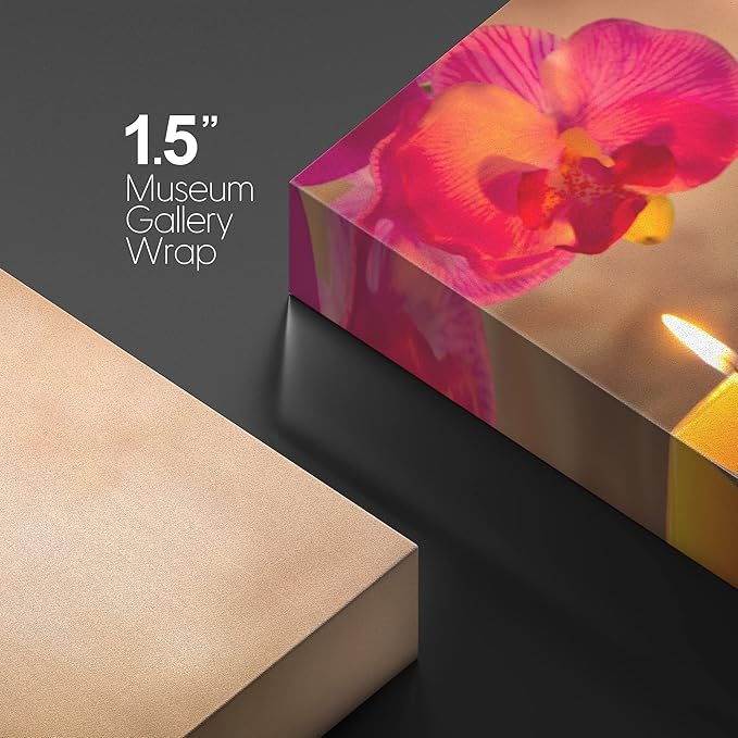 Canvas Prints Wall Art - Spa Still Life with Aromatic Candles and Zen Stones | Modern Wall Decor/Home Decoration Stretched Gallery Canvas Wrap Giclee Print & Ready to Hang - 12" x 18"