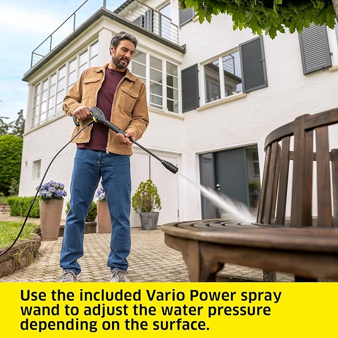 Kärcher Pressure Washer K 2 Horizontal, Vario Power Spray Wand - for Cars, Decks, Driveways, Siding, Patios, max. 2000 PSI 1.2 max. GPM