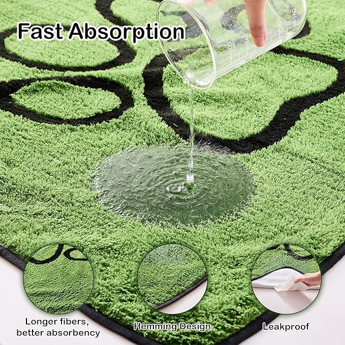 Qeils Reusable Dog Pee Pads, 4 Pack Super Absorbent & Leakproof Washable Puppy Pads with Soft Green Top Layer, for Potty Training, Crates, Couch, Car Seats & Pet Beds, 24"x 36"