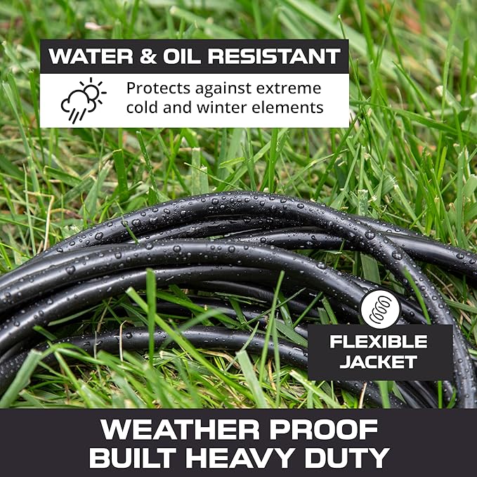 Iron Forge Cable 2 Pack 12 Gauge Outdoor Extension Cord 50 Ft, SJTOW 12/3 Heavy Duty Extension Cord 3 Prong - Oil Resistant & Flame Retardant