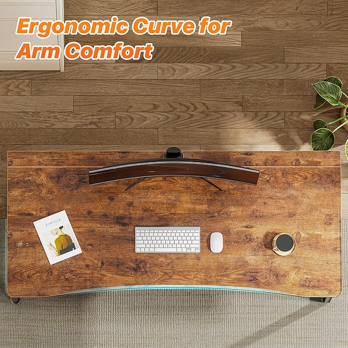 Huuger Folding Desk for Small Spaces, 31.5 Inch Foldable Computer Table, Easy Assembly, for Home Office, Study, Bedroom, Dorm, Space Saving, Small Writing Work Office Computer Desk, Rustic Brown