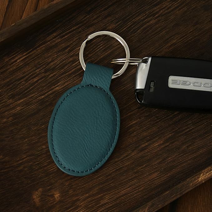 LaserGram Oval Keychain, Sunflowers, Personalized Engraving Included